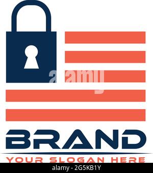 Shield and American flag Stock Vector