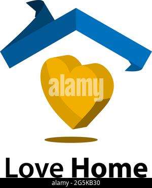Love house stock logo vector. Abstract house logo. Vector Illustration on white background Stock Vector