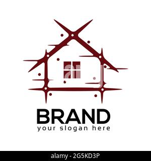 House stock logo vector. Abstract house logo - Colorful house. logo vector illustration Stock Vector