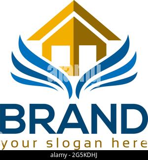 Colorful house logo template, flat design Stock Vector