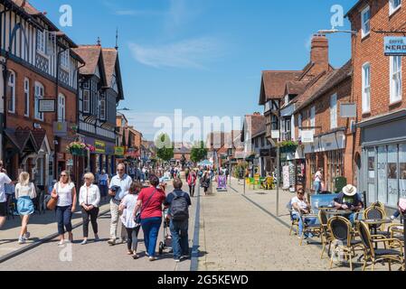 People walking on Henley Street in Stratford-upon-Avon, Warwickshire Stock Photo
