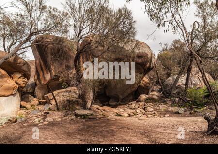 WAVE ROCK, KATTER KICH, HYDEN ROCK, HYDEN, WESTERN AUSTRALIA Stock Photo