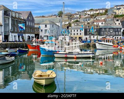 Cornish Fishing Boats in Mevagissey Stock Photo