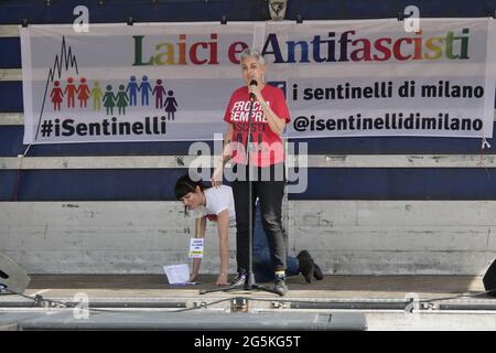 Milano, Italy. 08th May, 2021. Manifestation in Milan for approval DDL Zan (Photo by Luca Ponti/Pacific Press/Sipa USA) Credit: Sipa USA/Alamy Live News Stock Photo