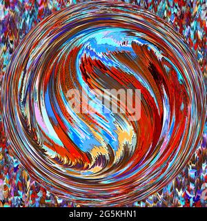 Abstract Spherical diagrams with waves - Global change Stock Photo
