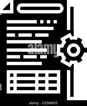 audit of operational processes and internal control systems glyph icon vector illustration Stock Vector