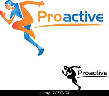 Proactive with people icon. Flat vector illustration on white background Stock Vector