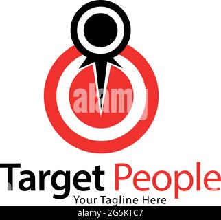 Target people stock logo template, flat design Stock Vector