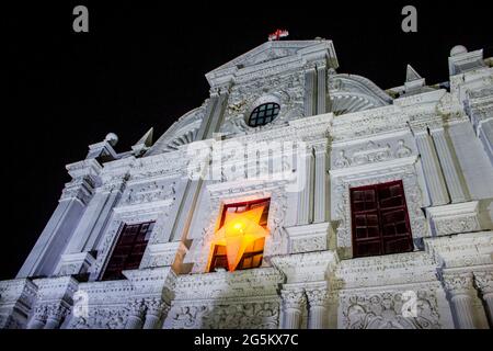 Diu church decorated during Christmas Stock Photo