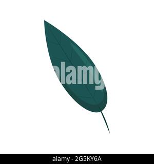 Willow leaf in flat style, vector illustration of bright autumn leaves, isolated Stock Vector