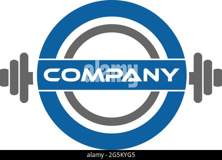 Weight lifting logo design template, flat design Stock Vector