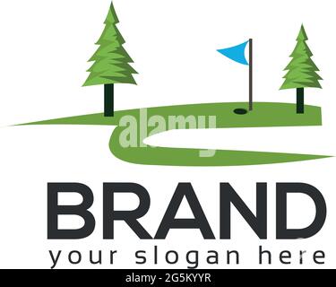Golf course logo template. Golf sports. Stock Vector