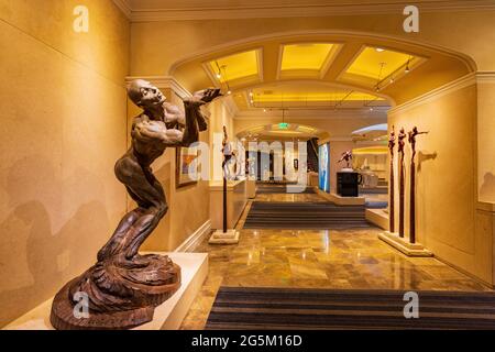 Las Vegas, JUN 3, 2021 - O Theatre exhibition room of the Bellagio Hotel and Casino Stock Photo
