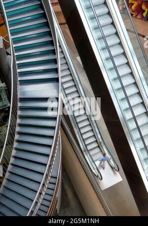Stairs and escalators, Petersbogen, Leipzig, Saxony, Germany, Europe Stock Photo