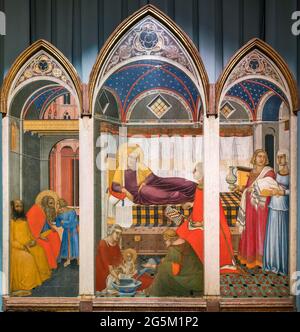 The Nativity of Mary, 1342, Painter Pietro Lorenzetti, Museo dell' Opera Metropolitana, Siena, Tuscany, Italy, Europe Stock Photo