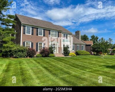 Single family suburban brick house in New Jersey. Stock Photo
