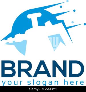 Paint logo template, flat design Stock Vector