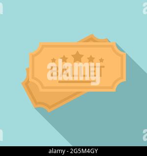 Ballet ticket icon flat vector. Theater concert opera. Ballet theatre ...