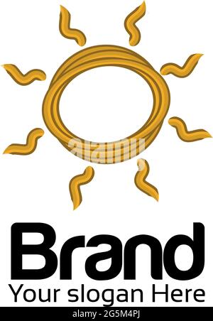 Sun logo vector. Flat logo design. Sun icon Stock Vector