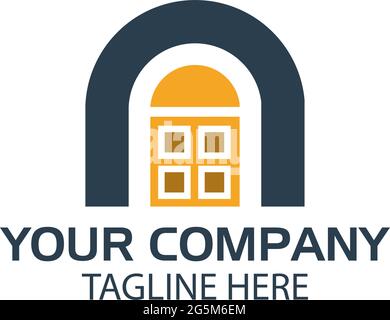 Door logo stock. flat design. logo vector illustration Stock Vector