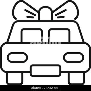 Lotto car win icon outline vector. Lottery bingo Stock Vector