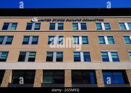 COLORADO SPRINGS, CO- 10 APR 2021- View of the US Olympic and Paralympic Committee headquarters building in Colorado Springs, Colorado, United States. Stock Photo