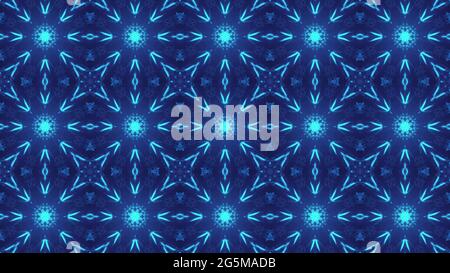 Kaleidoscopic seamless background, patterns with blue colors Stock Photo