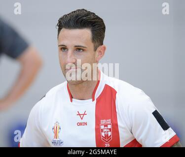 Sheffield, England - 26 June 2021 - Lewis King of England during the Rugby League Wheelchair International  England vs Wales at English Institute of Sport, Sheffield, UK  Dean Williams/Alamy Live News Stock Photo