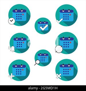 Set calendar illustration as a reminder of activities or appointments Stock Vector