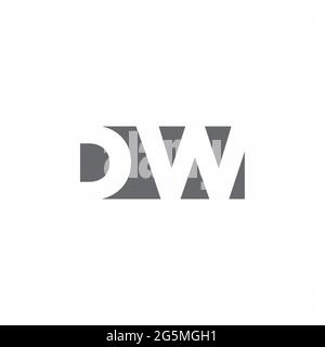 DW Logo monogram with negative space style design template isolated on white background Stock Vector