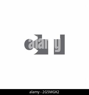 CT Logo monogram with negative space style design template isolated on white background Stock Vector