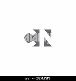 CN Logo monogram with negative space style design template isolated on white background Stock Vector