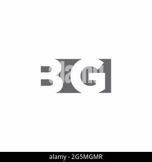 BG Logo monogram with negative space style design template isolated on white background Stock Vector