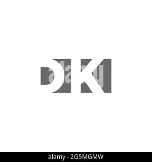 DK Logo monogram with negative space style design template isolated on white background Stock Vector