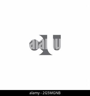 CU Logo monogram with negative space style design template isolated on white background Stock Vector