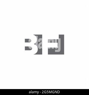 BF Logo monogram with negative space style design template isolated on white background Stock Vector