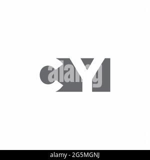 CY Logo monogram with negative space style design template isolated on white background Stock Vector