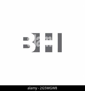 BH Logo monogram with negative space style design template isolated on white background Stock Vector