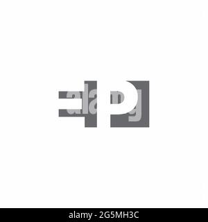 EP Logo monogram with negative space style design template isolated on white background Stock Vector