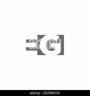 EG Logo monogram with negative space style design template isolated on white background Stock Vector