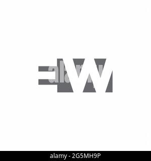 EW Logo monogram with negative space style design template isolated on white background Stock Vector