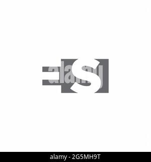 ES Logo monogram with negative space style design template isolated on white background Stock Vector