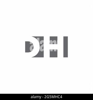 DH Logo monogram with negative space style design template isolated on white background Stock Vector