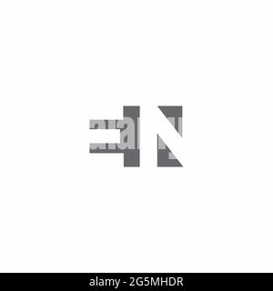 EN Logo monogram with negative space style design template isolated on white background Stock Vector