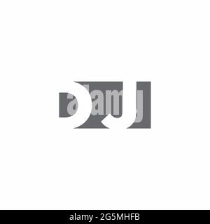 DJ Logo monogram with negative space style design template isolated on white background Stock Vector