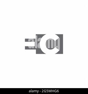 EC Logo monogram with negative space style design template isolated on white background Stock Vector