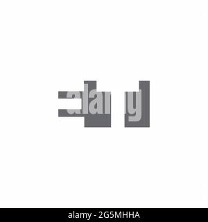 ET Logo monogram with negative space style design template isolated on white background Stock Vector