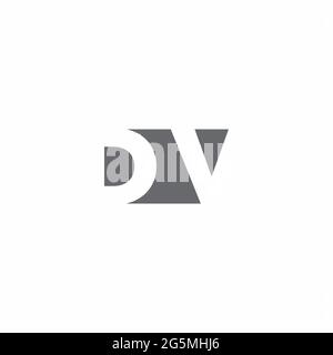 DV Logo monogram with negative space style design template isolated on white background Stock Vector