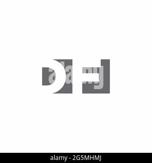 DF Logo monogram with negative space style design template isolated on white background Stock Vector