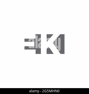 EK Logo monogram with negative space style design template isolated on white background Stock Vector